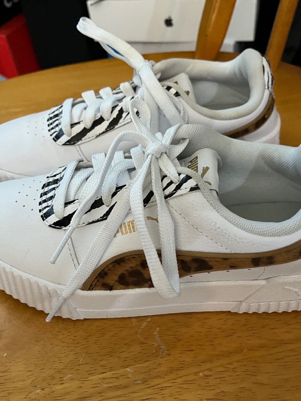 PUMA Sneakers with Animal Print Details — Size 6